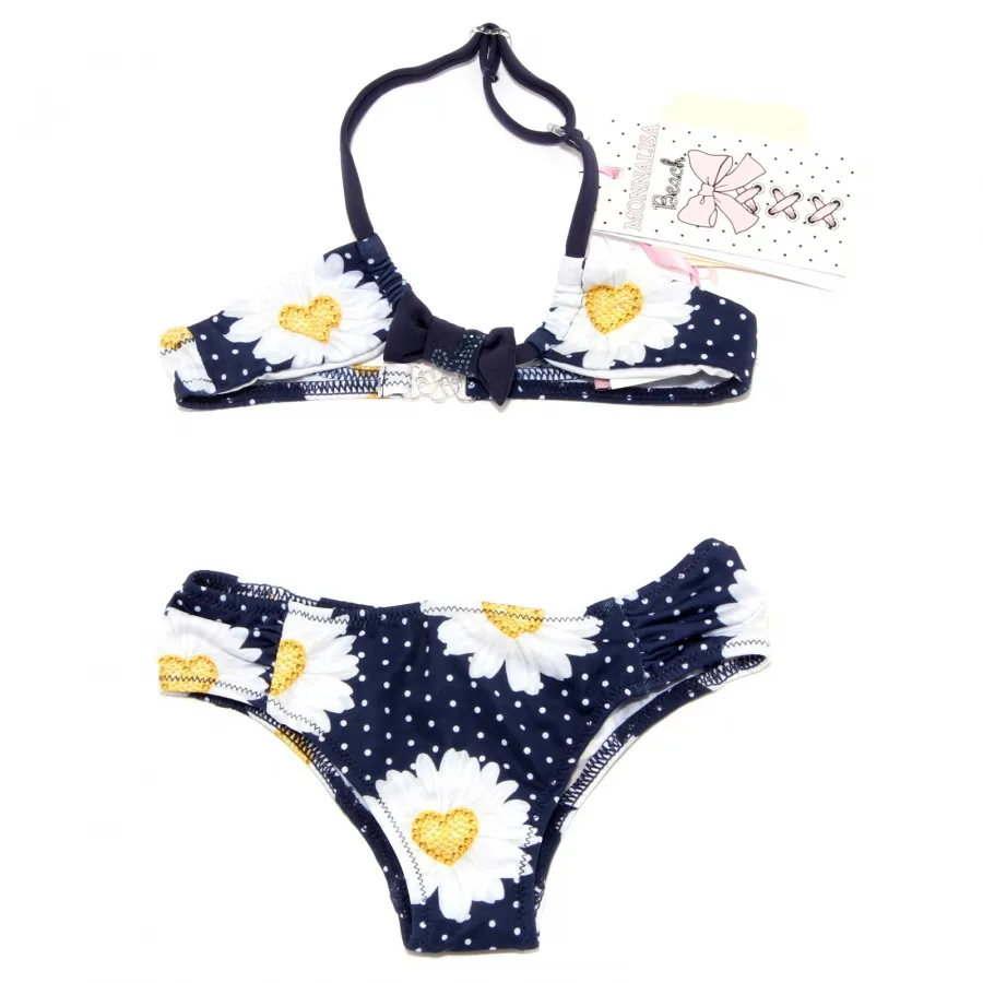 4003S bikini blu con margherite bimba MONNALISA costume swimwear kids