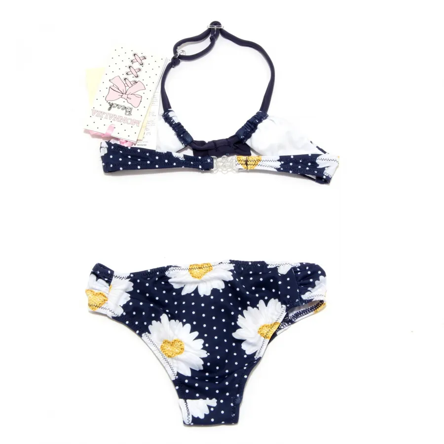 4003S bikini blu con margherite bimba MONNALISA costume swimwear kids