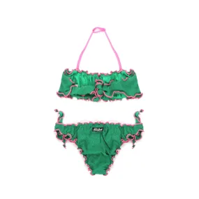 Bikini Verde E Rosa A Fascia Bambina E Teen