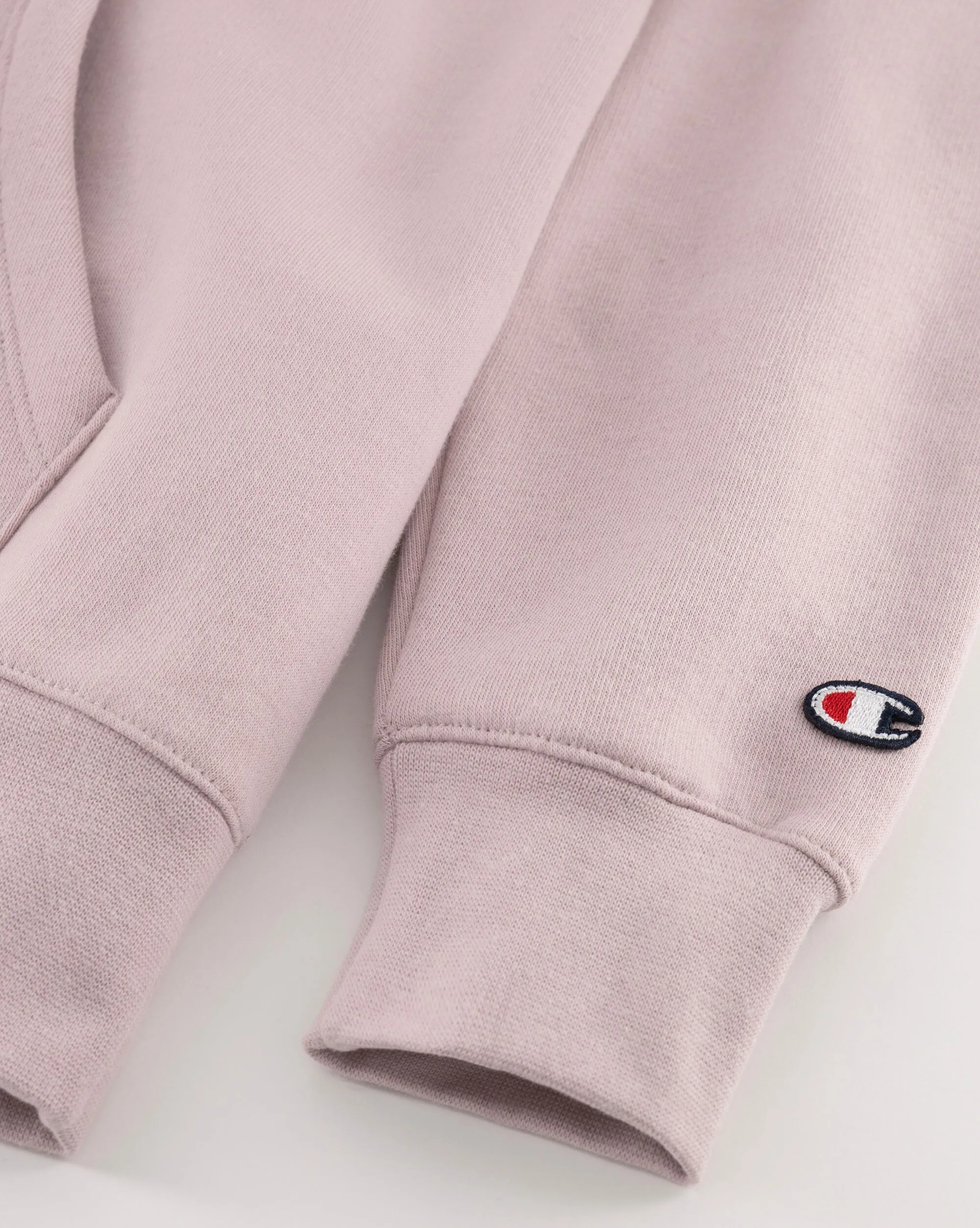 Champion Felpa Con Cappuccio in Fleece Misto Cotone Mini Logo Rosa Donna