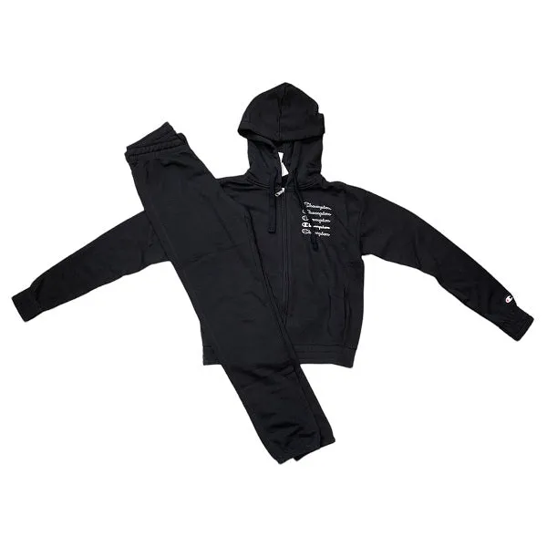 Champion Tuta W Full Zip con cappuccio 115069 KK001 NBK black