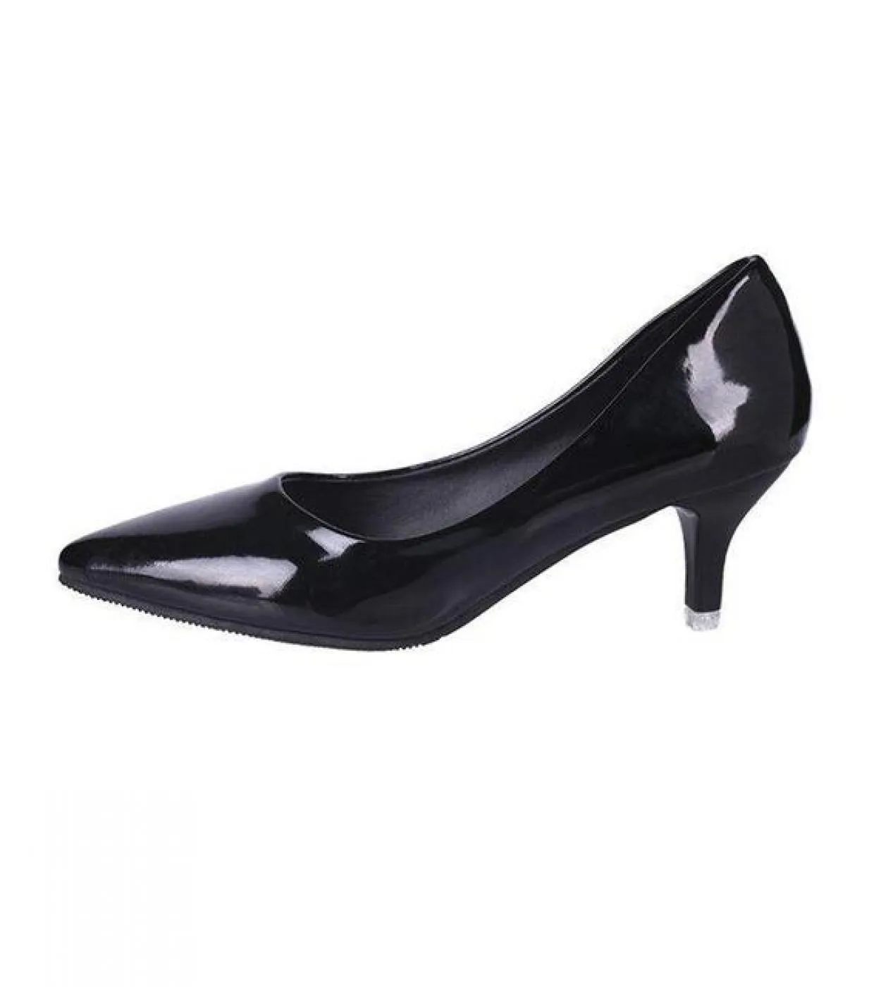 Comemore Woman Classic Office Fashion Pointed Toe Woman Pumps  Dress High Heels Low Heel Womens Party Shoes Plus Size 3