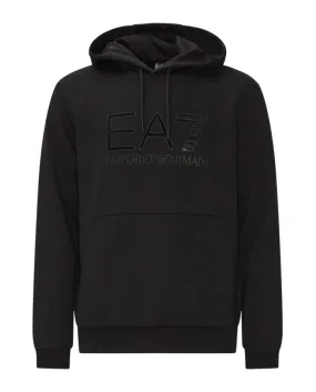 EA7 Armani Felpa Uomo 3LPM91 PJARZ A-EE Cappuccio Cotone 1200 BLACK