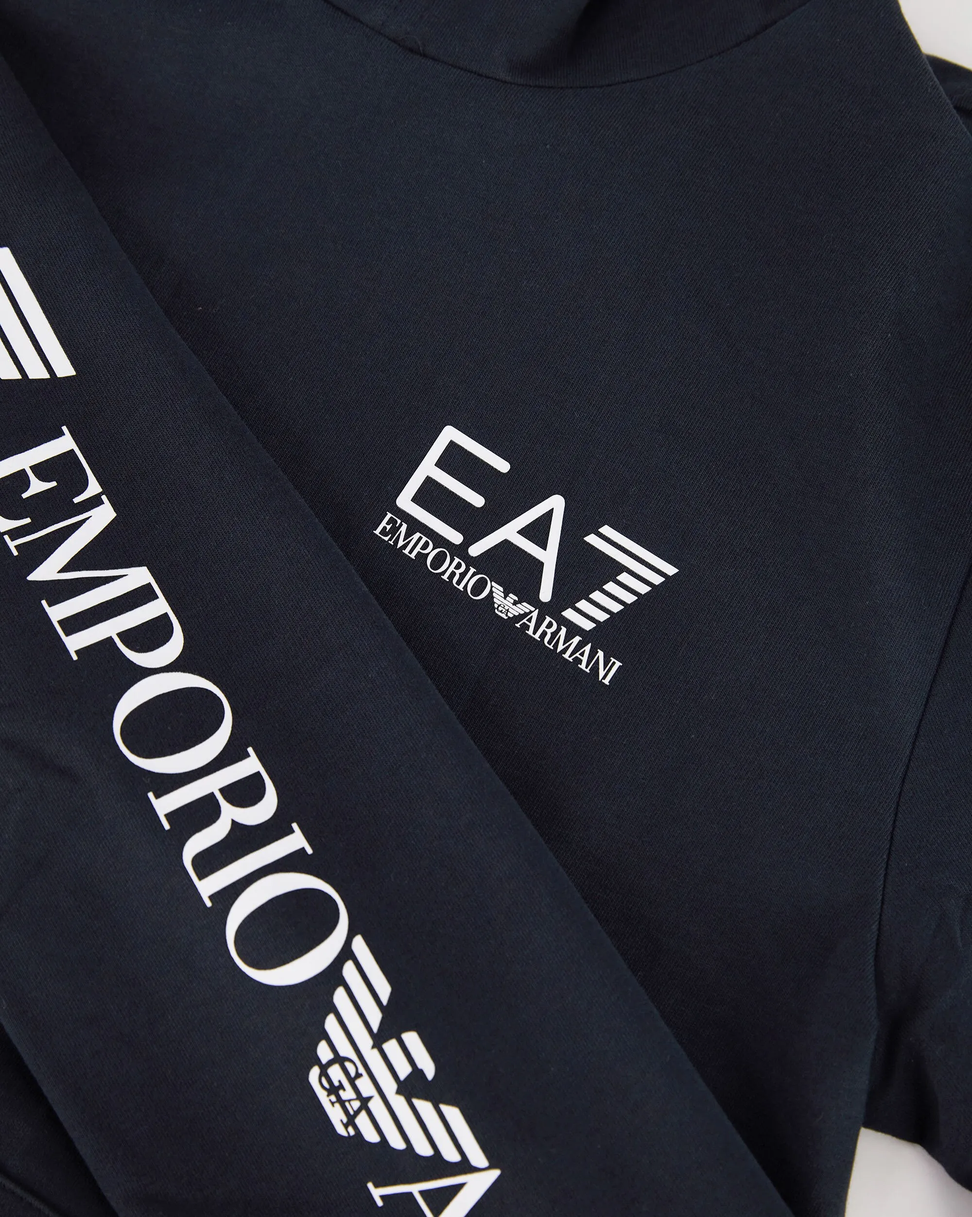 Emporio Armani EA7 Felpa in cotone Logo Series con cappuccio Blu Uomo