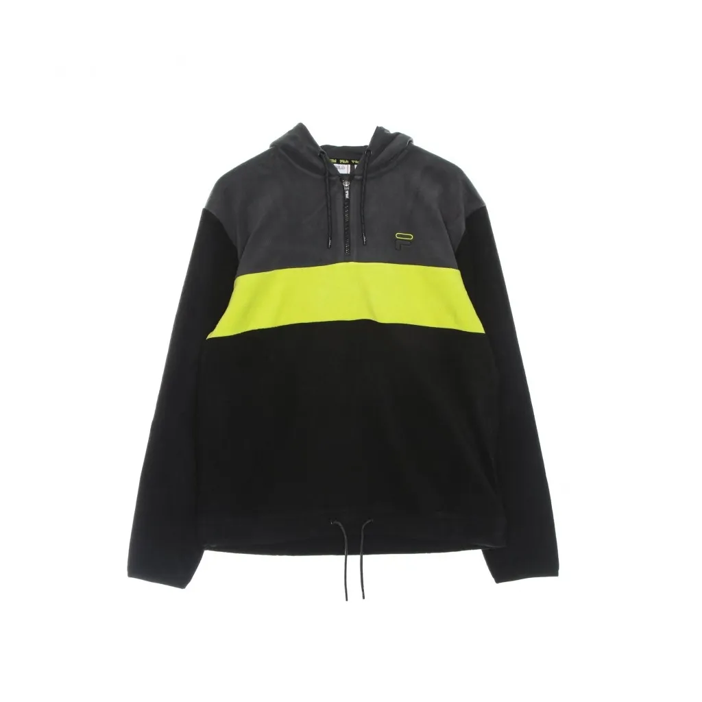 felpa cappuccio uomo perry fleece half zip hoodie BLACK/ASPHALT/SULPHUR SPRING