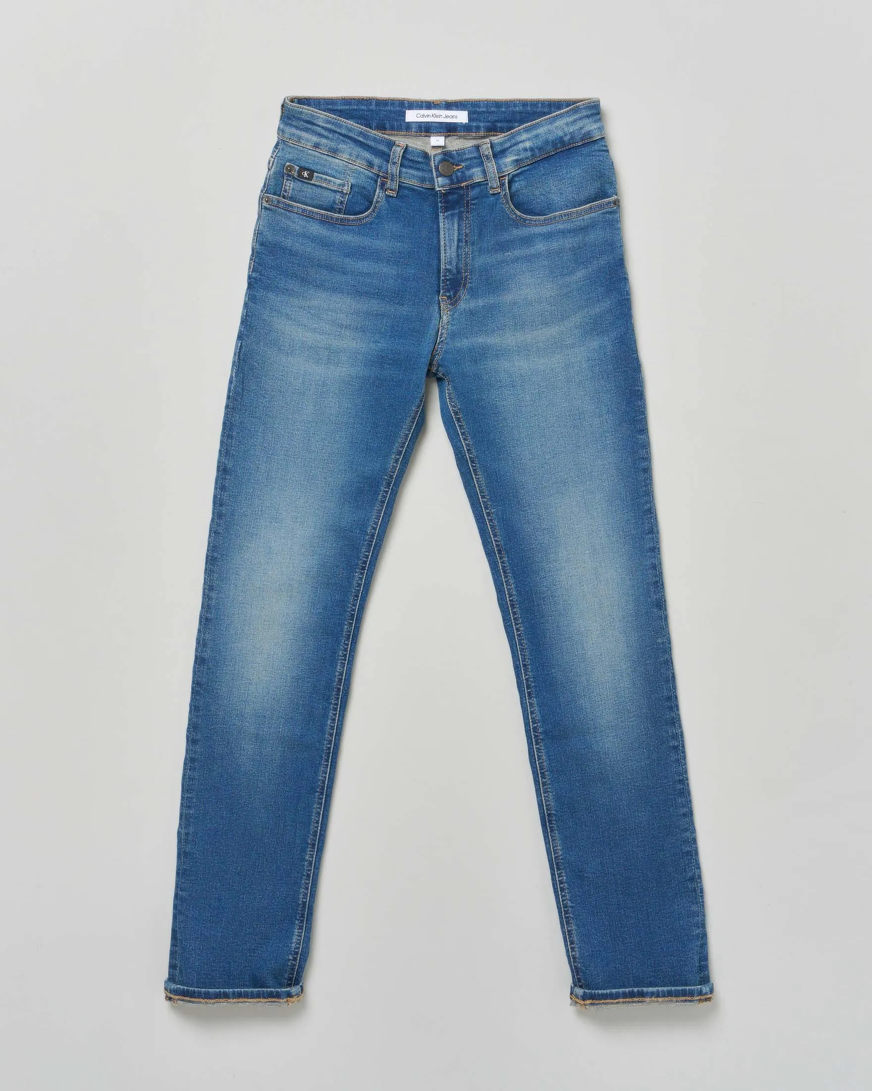 Jeans slim in cotone stretch lavaggio medio stone washed 10-16 anni