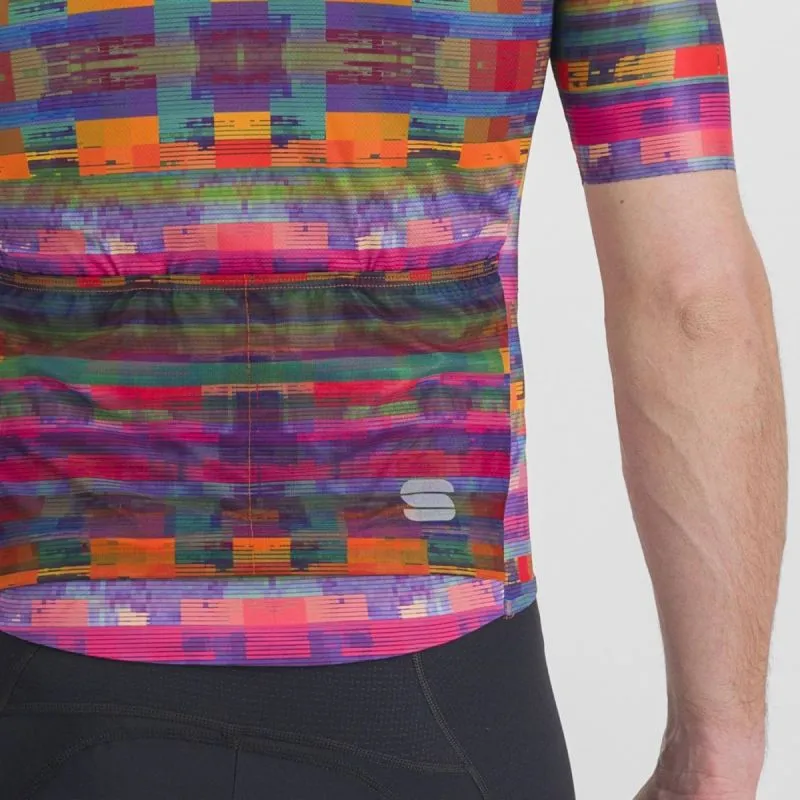 Maglia da ciclismo da uomo SPORTFUL GLITCH BOMBER JERSEY (MULTICOLOR PINK)