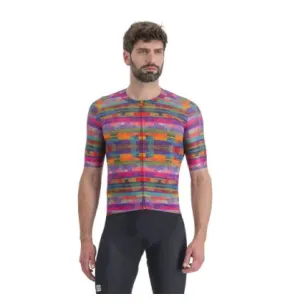 Maglia da ciclismo da uomo SPORTFUL GLITCH BOMBER JERSEY (MULTICOLOR PINK)