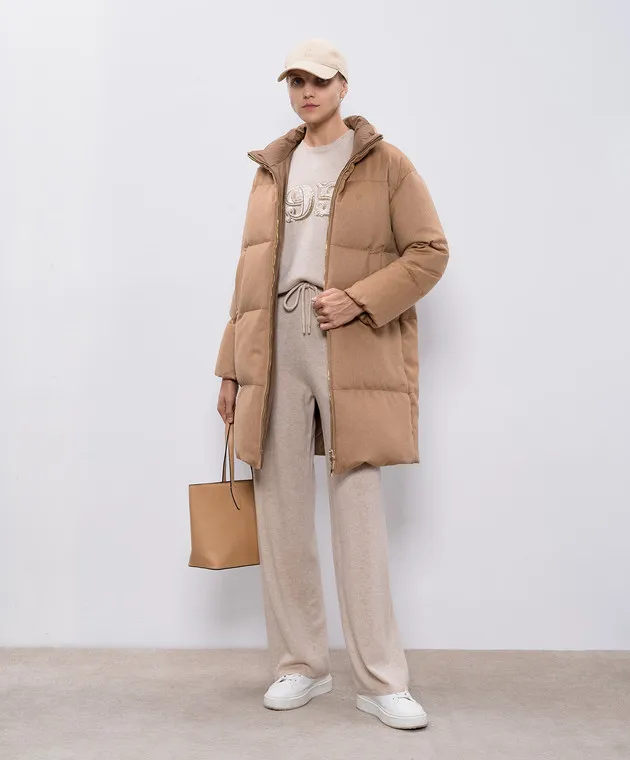 Max Mara Piumino DANTE double face marrone con lana di cammello DANTE