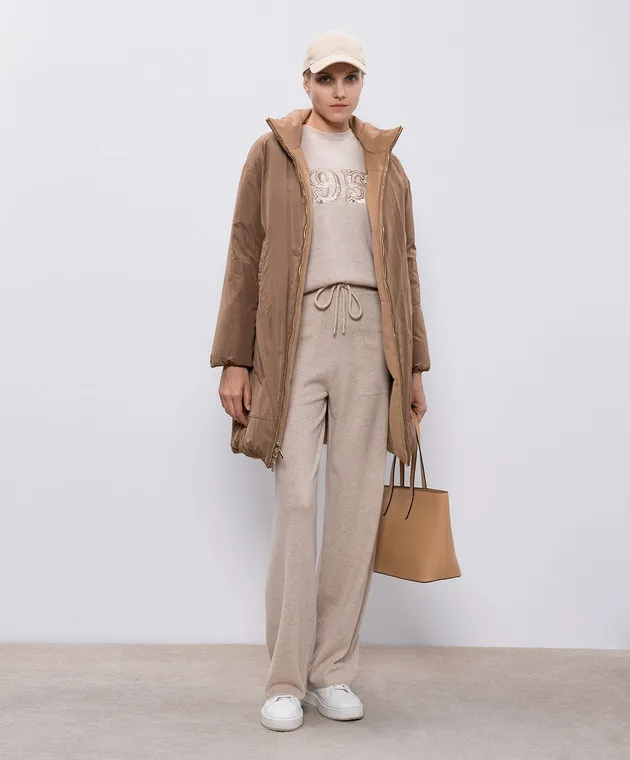 Max Mara Piumino DANTE double face marrone con lana di cammello DANTE