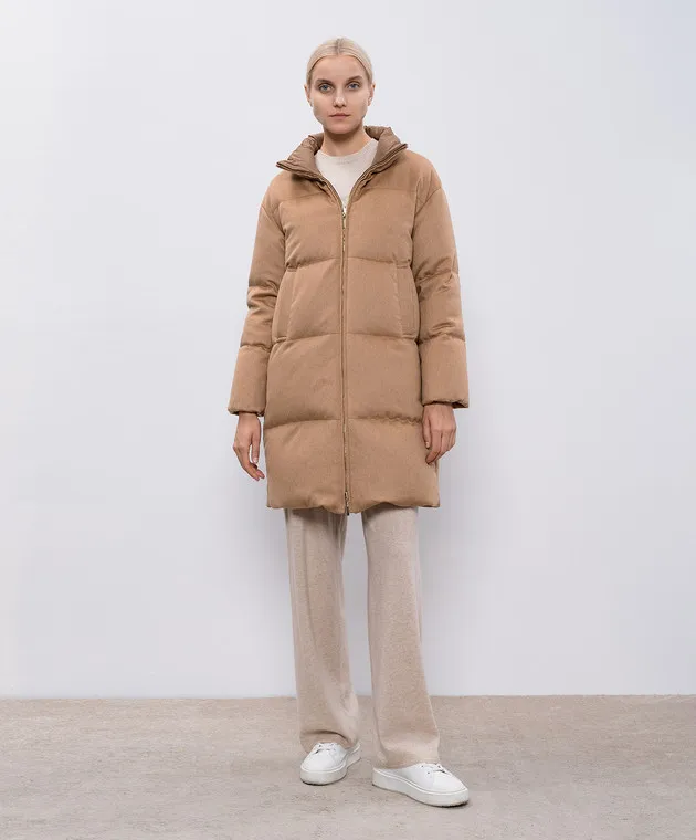 Max Mara Piumino DANTE double face marrone con lana di cammello DANTE