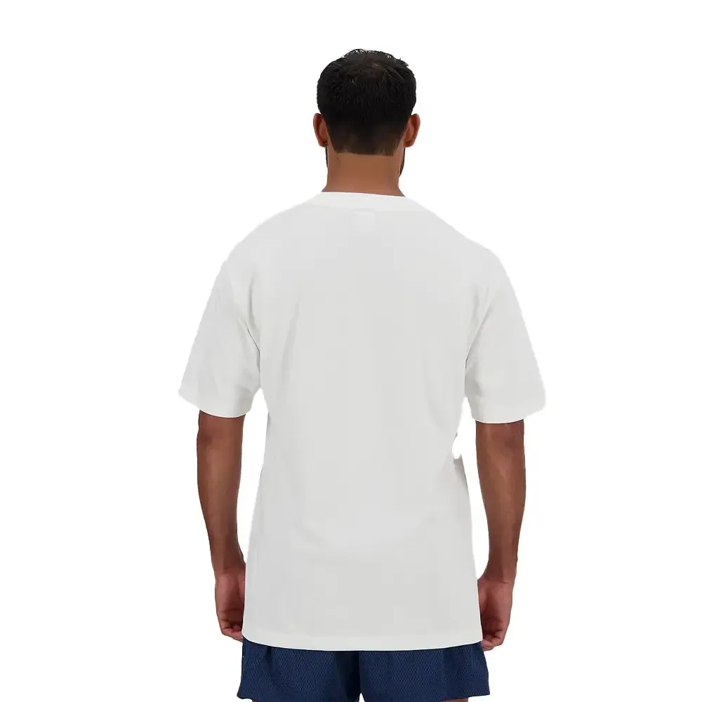 New Balance T shirt uomo MT41578 Athletics Basketball Style Relaxed Tee Sea Salt