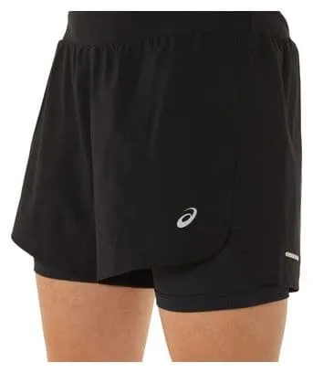 Pantaloncini Asics Road 5.5in Black da donna 2 in 1