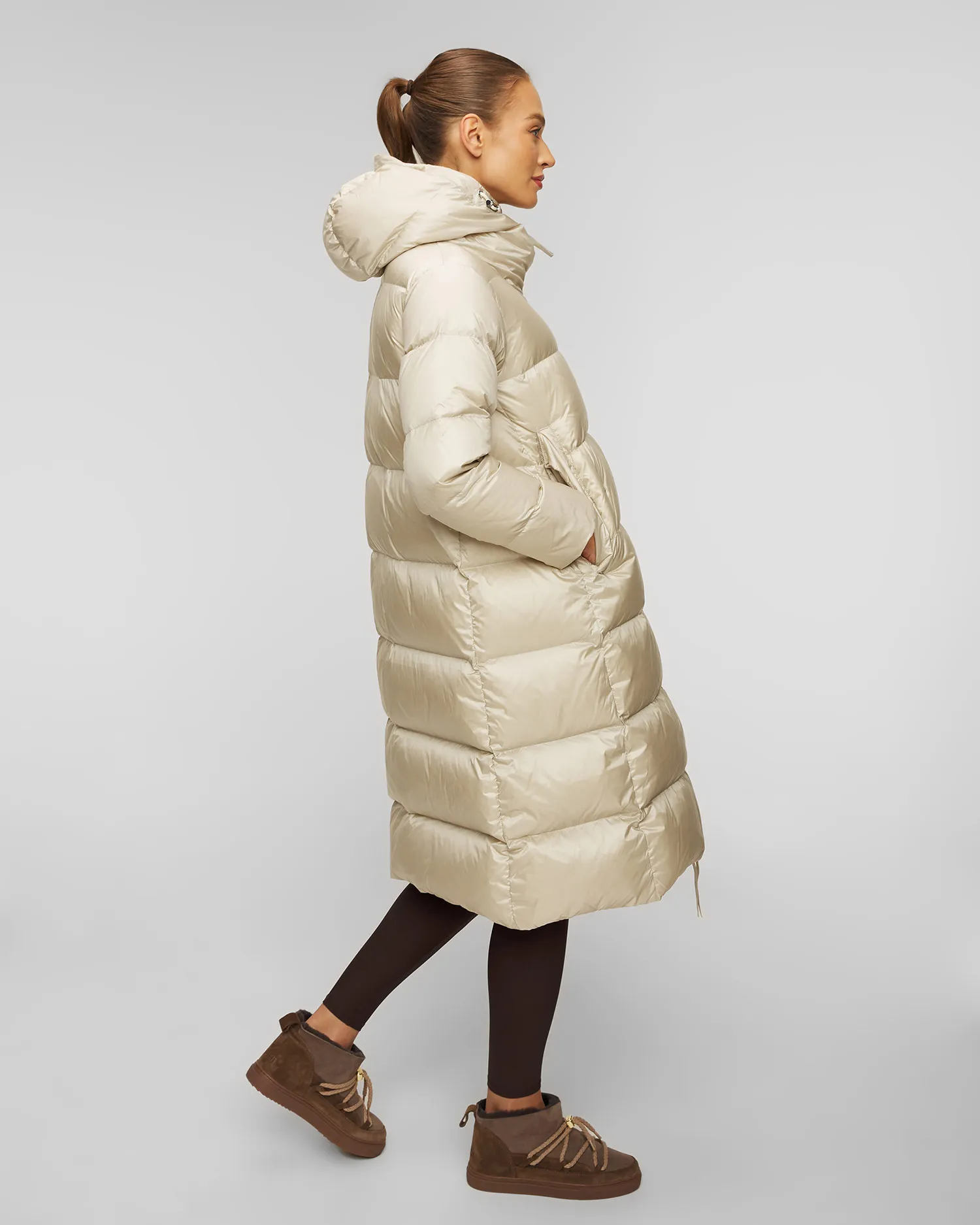 Piumino beige da donna Varley Payton Puffer Coat var00835-cm