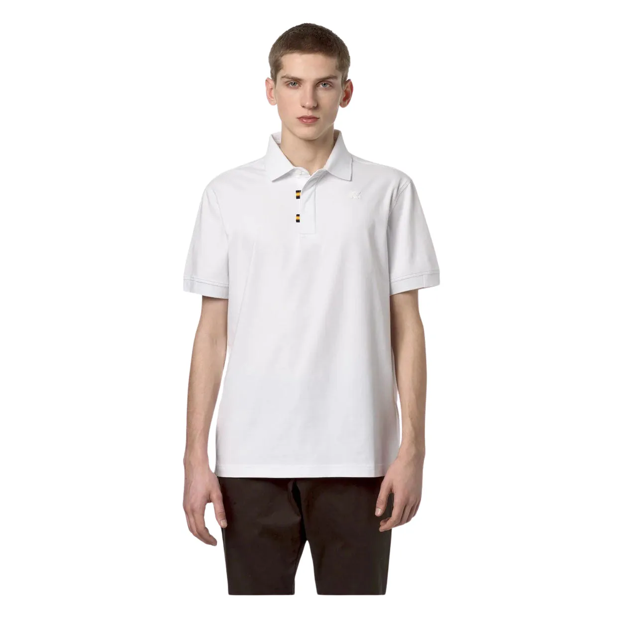 Polo Uomo K-Way Alderic Stretch Jersey Bianco