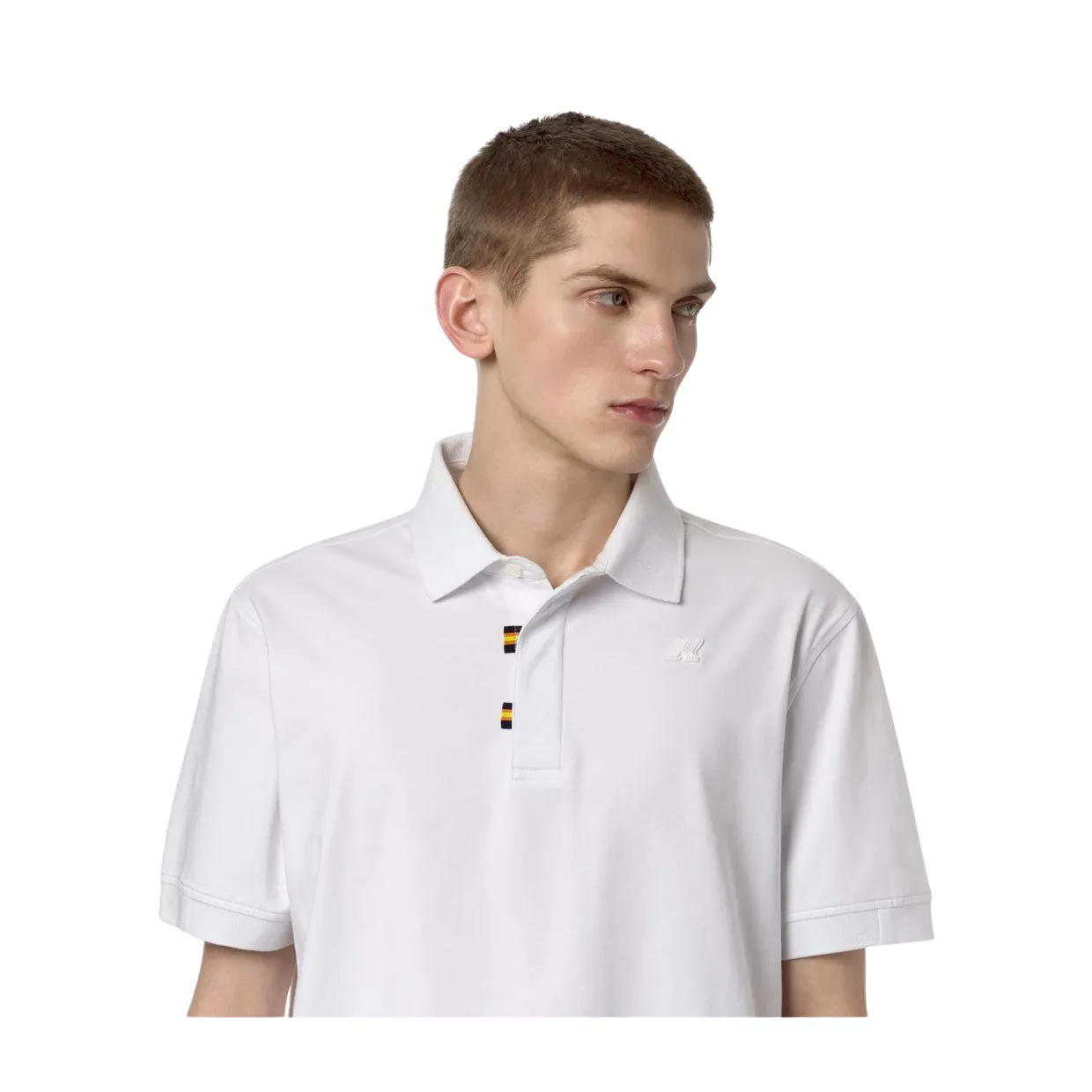 Polo Uomo K-Way Alderic Stretch Jersey Bianco