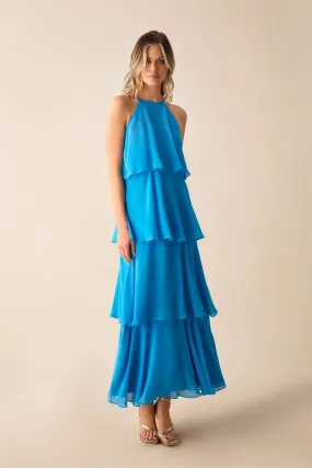 Ro&Zo Blue - Savannah Chiffon Tiered Maxi Dress