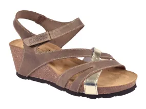 SABATINI SANDALI IN NABUK CON ZEPPA DONNA ESTATE 4351 S9694  EMANUELA BEIGE - PLATINO