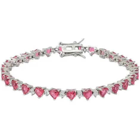 SARNIORO Bracciale tennis cuori rossi