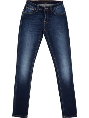 Skinny Fit women's jeans in stretch washed denim blue color