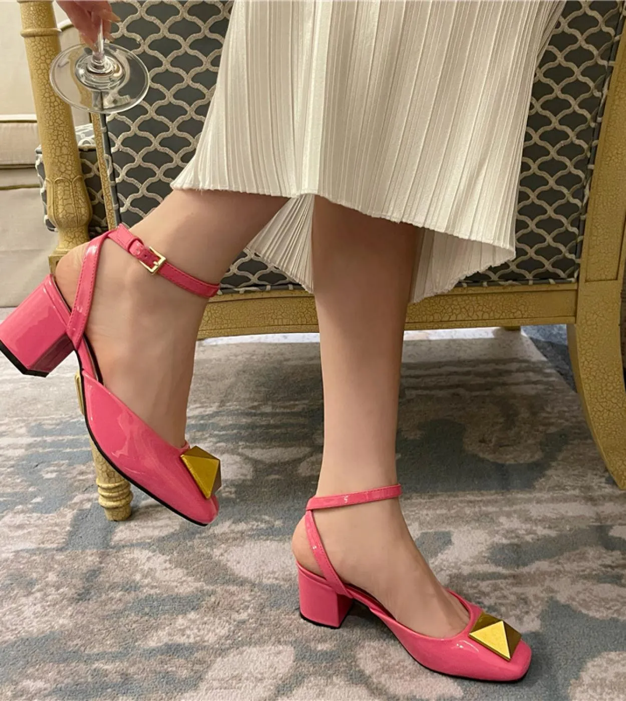 Slingback  Ladies High Heels Fashion Ladies High Heels Soft Leather High Heels Ladies Pointed Toe Nonslip Ladies High He