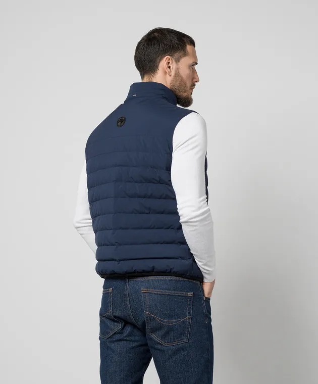 Stefano Ricci Gilet in piumino blu con logo MDJ4100100PL001H