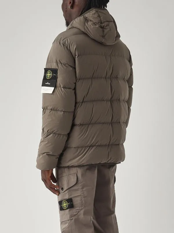 STONE ISLAND  Piumino uomo Stone Island in nylon tinto in capo Grigio Scuro