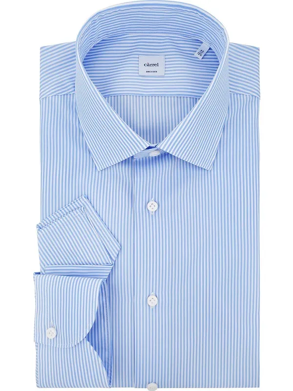 Striped sky blue classic shirt for men