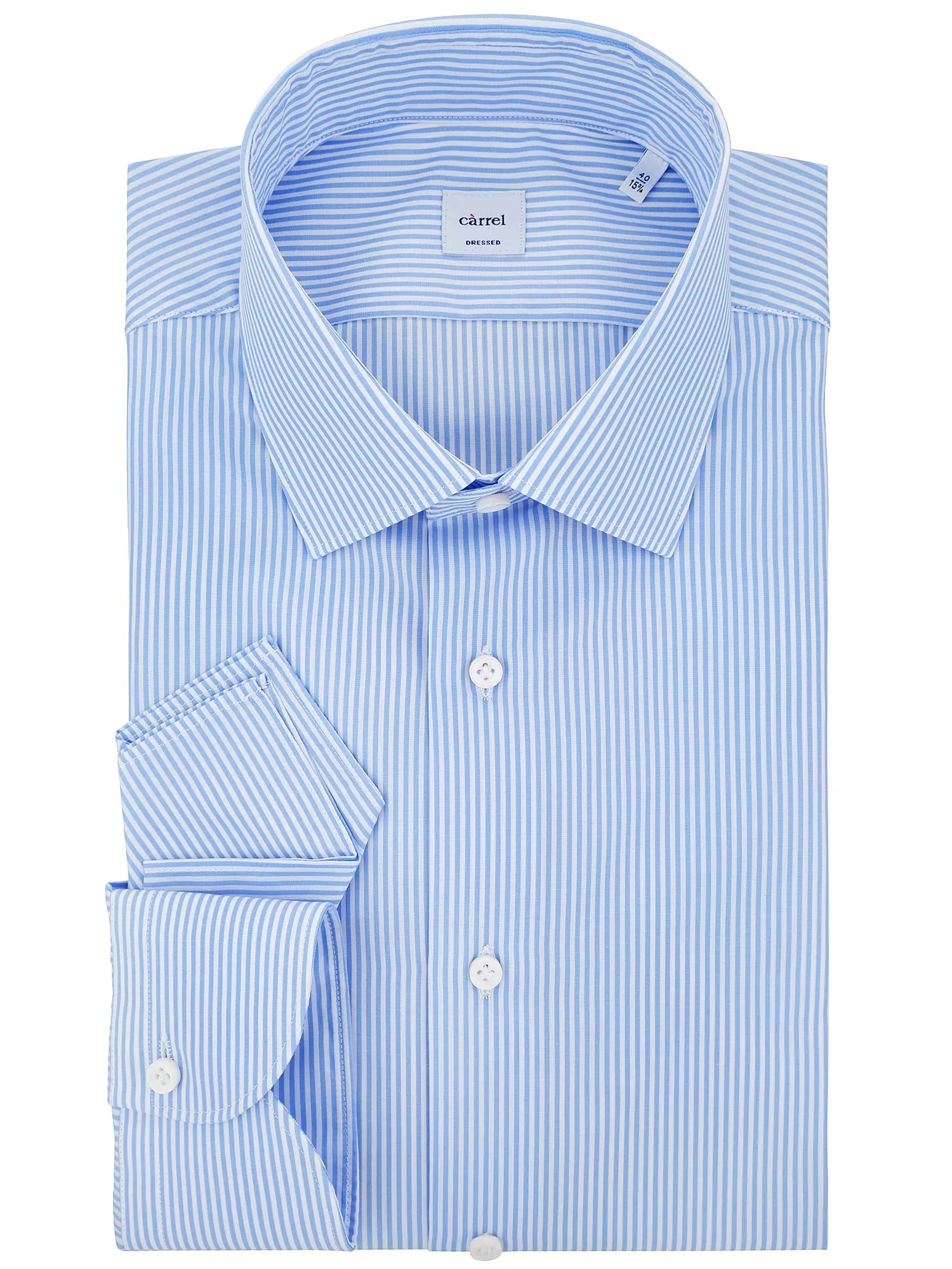 Striped sky blue classic shirt for men