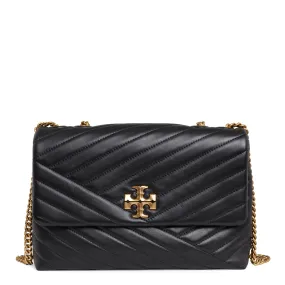 TORY BURCH  Borsa Kira Chevron in pelle nera